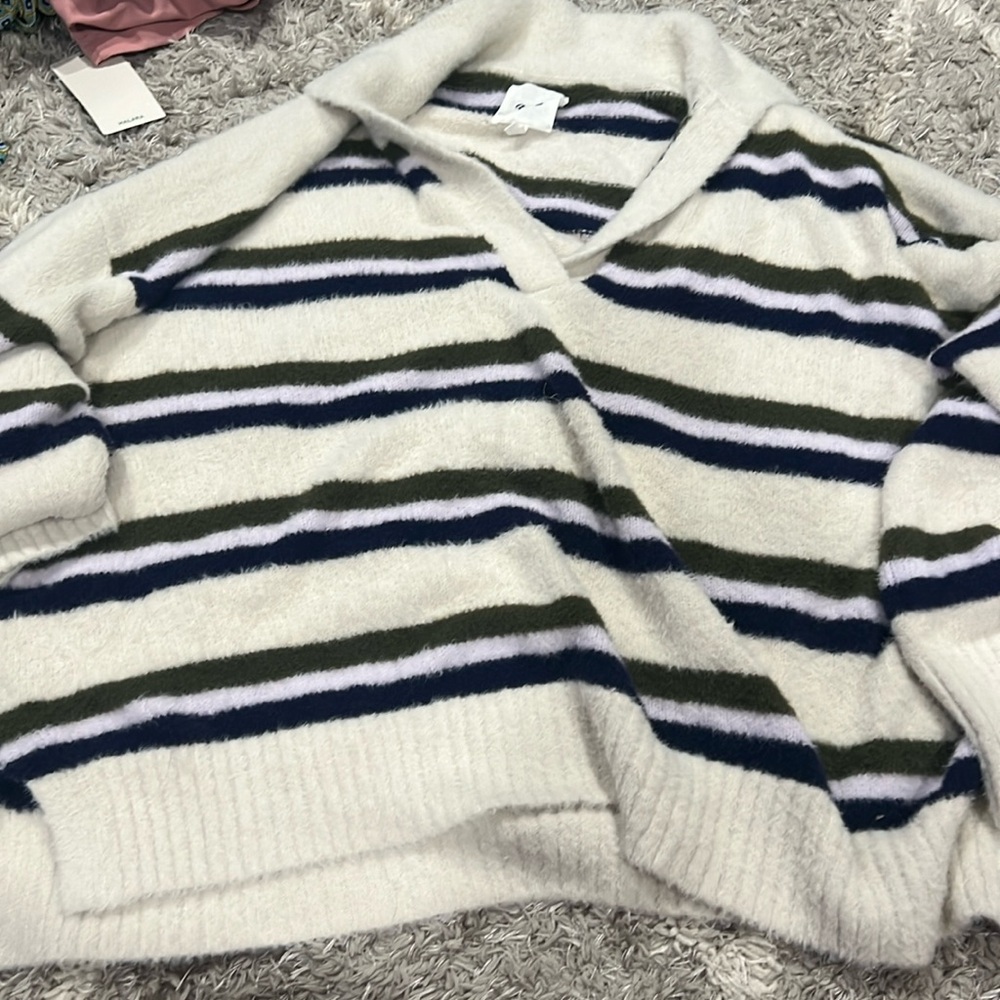 Aerie fuzzy polo sweater
